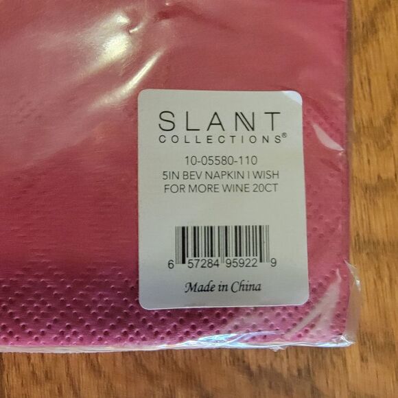 NEW I Wish For More Wine Foil Party/Beverage/Cocktail Napkins | 5" square - Picture 4 of 4